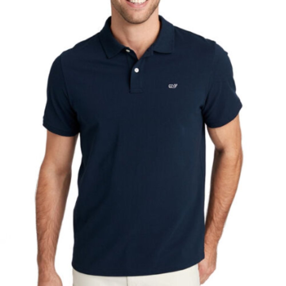 Vintage Men's Vineyard Medium Navy Blue Polo